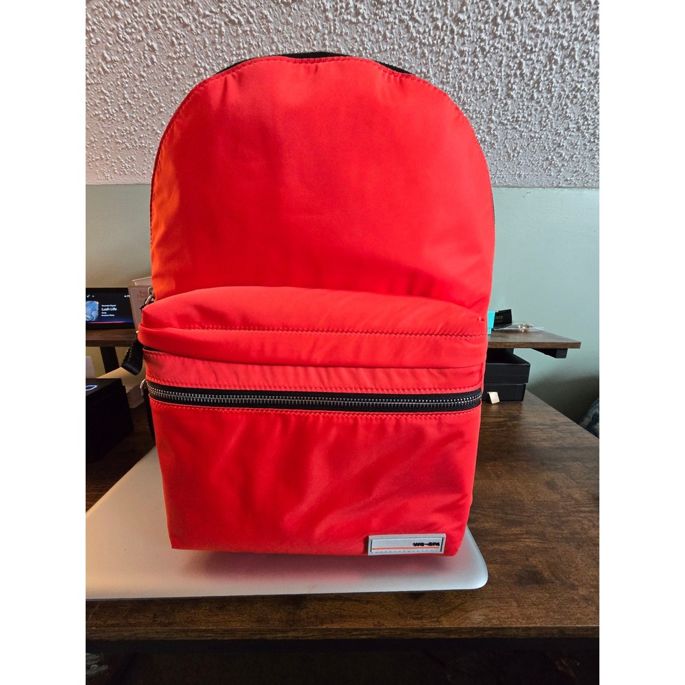 WE-AR4 Packed Nylon Backpack Red Recycled Sustainable Travel School Bag NEW